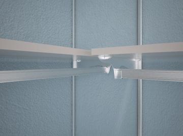 Technical: aluminium supports for 19 mm shelf thickness, to mount on single