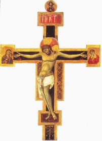 Le figure sono ancora piatte Lo studio anatomico è ancora approssimativo Nel crocifisso si può dire che Gesù, in posizione rigida con occhi aperti