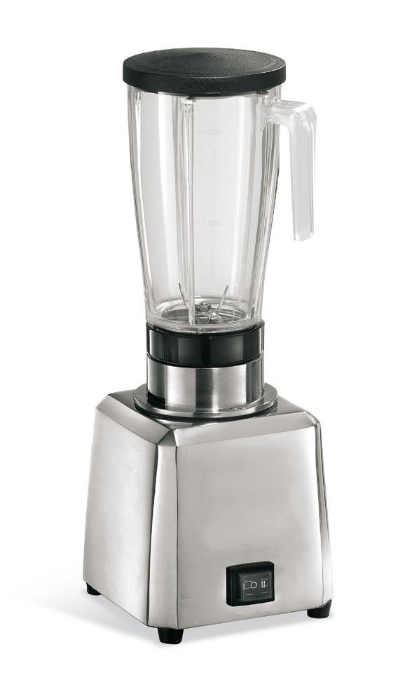 Frullatore singolo T82/1 T82/2 Blender Frullatore doppio Blender Opzioni: cono in acciaio inox per frappé Corpo: alluminio Bicchiere: filettato in policarbonato con manico Lame: acciaio inox per