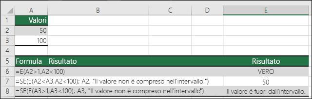 restituisce un valore se il test restituisce VERO e un altro valore se il test restituisce FALSO.