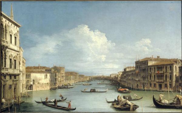 Veduta del Canal Grande da Ca' Foscari verso il ponte di Rialto Canaletto Link risorsa: http://www.lombardiabeniculturali.