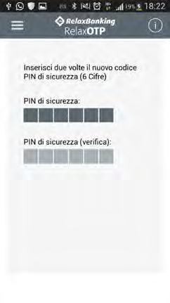 Il PIN è un'ulteriore misura di sicurezza di RelaxOTP e dovrai inserirlo ogni volta che accederai alla App per generare un codice OTP.