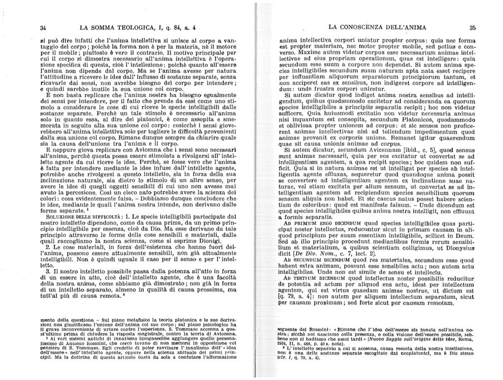 34 LA SOMMA TEOLOGICA, I, q. 84, a.