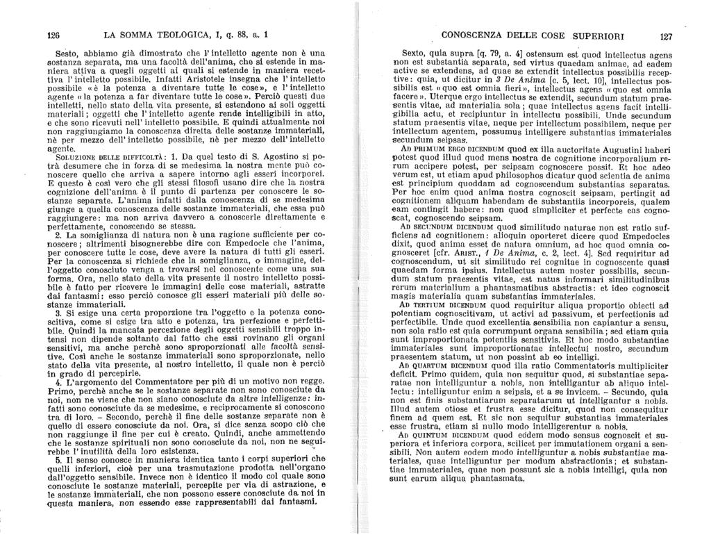 126 LA SOMMA TEOLOGICA, I, q. 88, a.