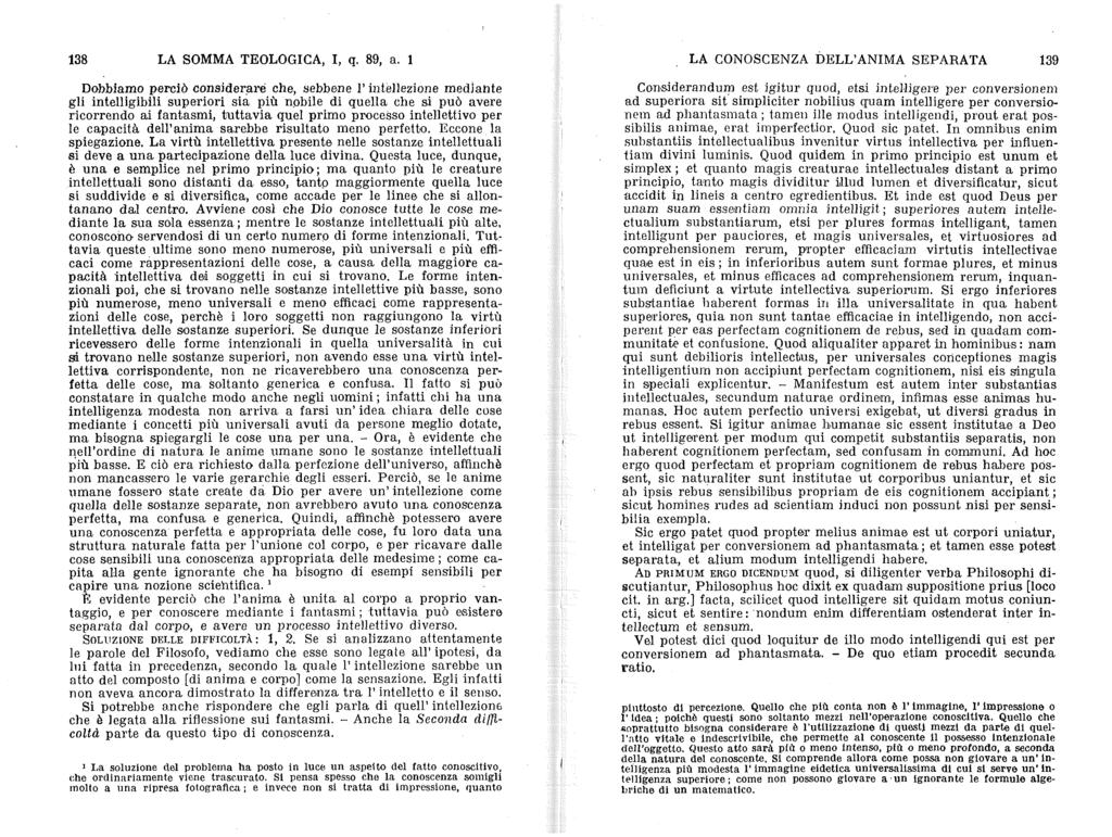 138 LA SOMMA TEOLOGICA, I, q. 89, a.