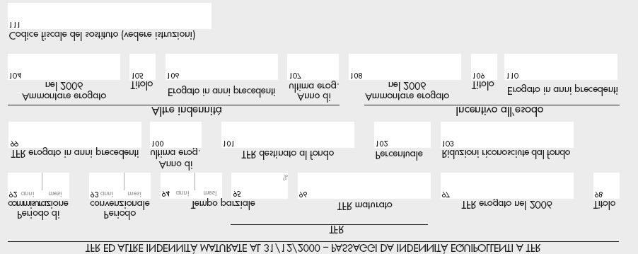 da 92 a 111 dati riferiti al TFR e altre