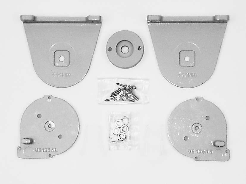 Testate laterali: Di base: Adatte per cavetto in acciaio inox e tondino in acciaio cromato lega di alluminio inox condizioni di fornitura 2 Testate laterali US105/1 L+R con filettature M8 2 Staffe di