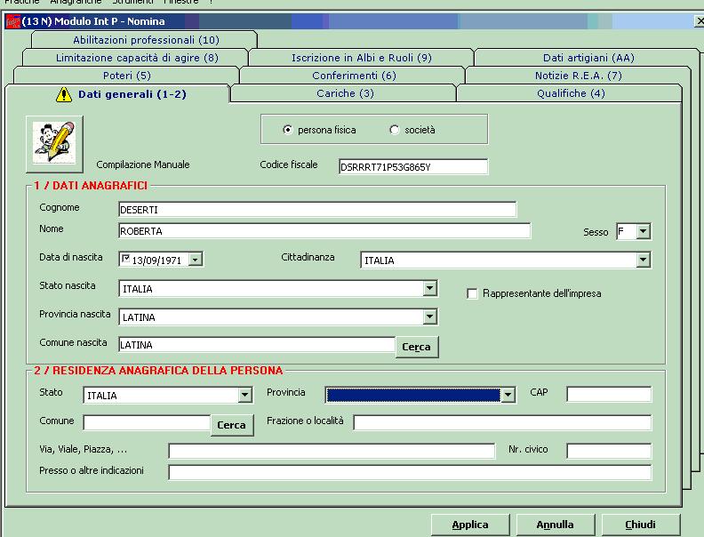 pulsante di Selezione dall anagrafica (cerchiato nella figura