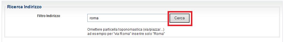 Pagina 10 Selezionando il tasto Cerca Indirizzo, sarà possibile cercare e selezionare l