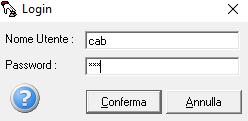FASE 2 PROGRAMMA GDO Entrare nel Sftware GDO inserend le credenziali seguenti: Nme utente: cab Passwrd: cab Il prgramma ptrebbe prprvi la seguente dmanda: Cliccare SI.
