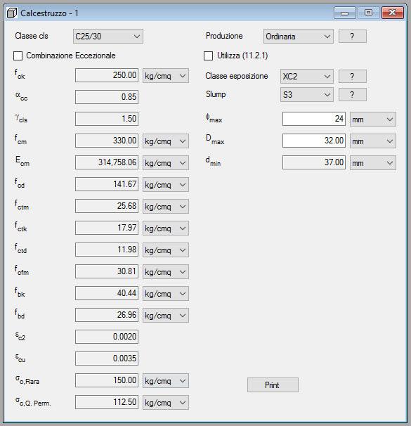 Le classi di calcestruzzo utilizzate possono essere riassunte nelle seguenti tabelle: