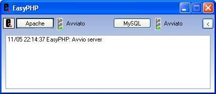 Pannello di amministrazione I pulsanti Apache e MySQL permettono di gestire l avvio e l arresto dei rispettivi server Apache e Mysql.
