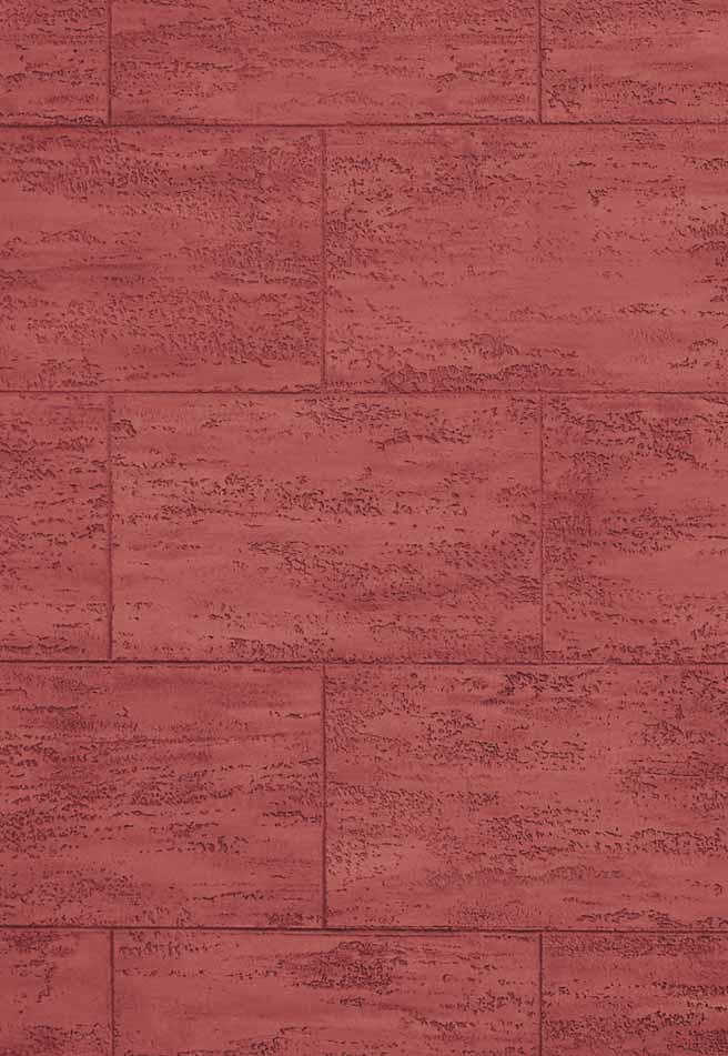 Travertino Romano Design Red Le texture ed i colori sono il risultato di processi di stampa o esecuzioni originali eseguite con tecniche manuali da decoratori, pertanto prima dell applica zione in