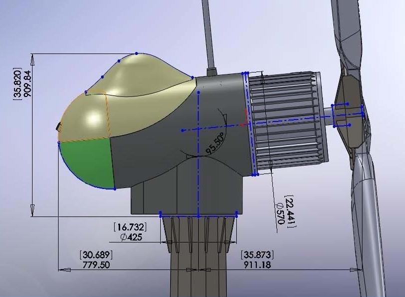 Sistema Tipologia impianto: Trifase connesso in rete Configurazione: asse orizzontale sopravvento Produzione: nord-americana Range di funzionamento: da -45 C a +45 C Parametri tecnici Potenza