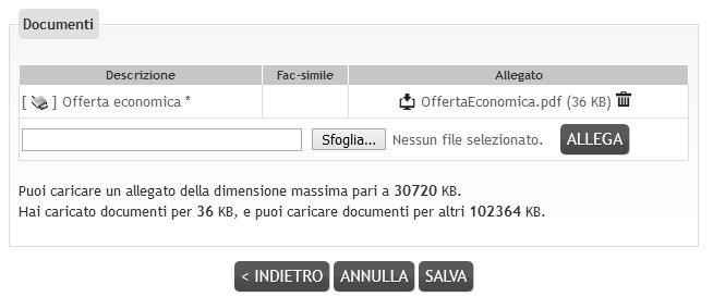 Figura 29 Controllare che tutti i dati del file PDF siano corretti, nel caso di errori o necessità di modifica: per i Dati anagrafici del concorrente sarà necessario ritornare al passo Inizia