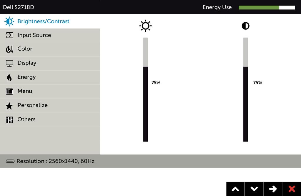 Uso del menu OSD Accedere al sistema di menu NOTA: Tutte le modifiche apportate utilizzando il menu OSD sono salvate automaticamente se si passa ad un altro menu OSD, se si esce dal menu OSD, oppure