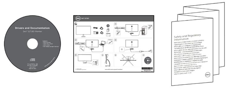 Supporto driver e documentazione Guida introduttiva Informazioni per la sicurezza, ambientali e normative Caratteristiche Il monitor Dell S2718D è dotato di schermo LCD a matrice attiva TFT