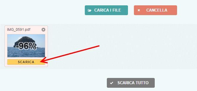 Il programma avvierà immediatamente la procedura di riduzione del file, attendere fino alla conclusione e poi