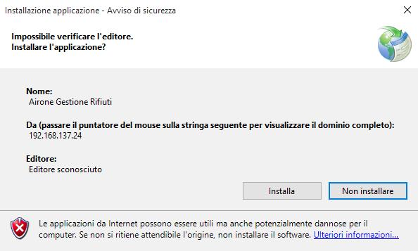 6. Installazione Airone Descrizione: viene installato il programma Airone.