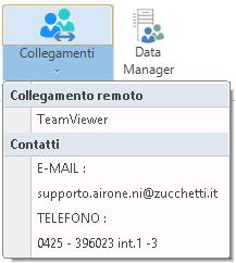 Collegamenti TeamViewer: consente di aprire il programma per ricevere assistenza remota Contatti: e-mail e numero di telefono dell assistenza Airone