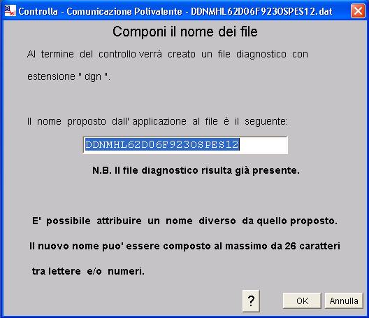 Al termine del controllo viene proposto l esito del