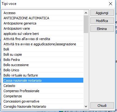 > Gestione tipi voce 2.