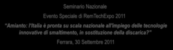 Seminario Nazionale Evento Speciale di RemTechExpo