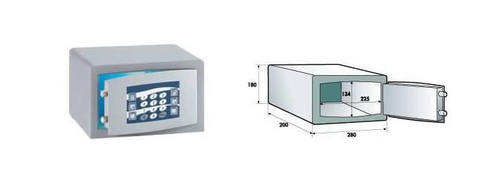 casseforti per hotel Art. BOX 921H PRIME Caratteristiche: Peso 9,5 Kg Capacità 7,0 lt.