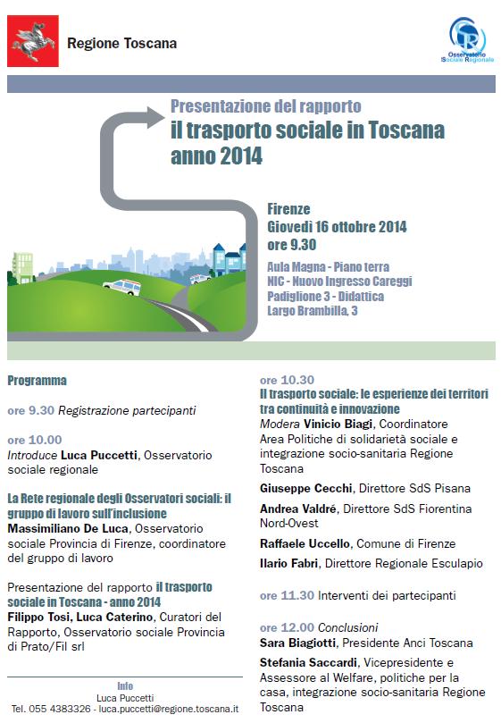 IL TRASPORTO SOCIALE IN TOSCANA L