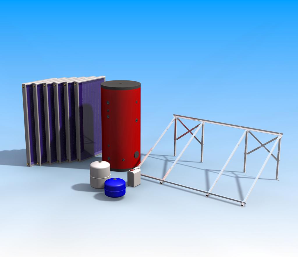 3 SISTEMA SOLARE S completo insieme di componenti per realizzare un sistema solare a circolazione forzata per produzione di acqua calda sanitaria.