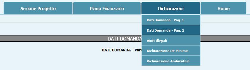 Per accedere ai vari moduli bisogna passare la freccetta del mouse sopra le voci di menu presenti e poi cliccare sulle voci che appariranno.