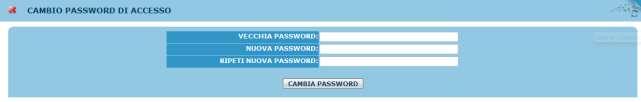 2. Cambio Password Se si desidera cambiare la Password di accesso al Servizio