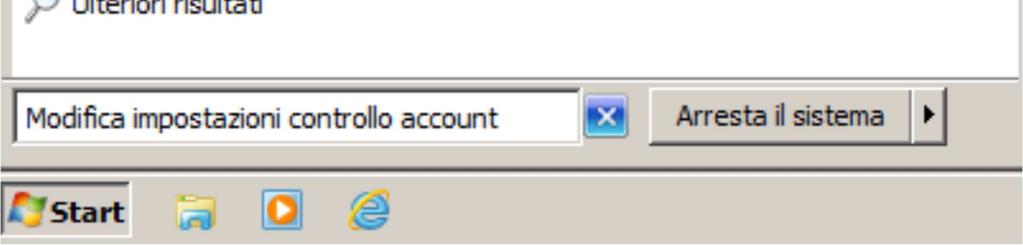 impostazioni di Controllo dell account utente ).
