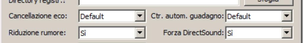 Asterisk locale, la password è vuota); Input, Output e Ring device: selezionare Predefinito o il