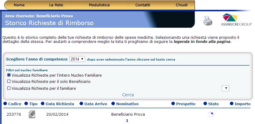 Invia la documentazione medica e di spesa/cartaceo per posta tradizionale Vai nell Archivio Rimborsi: un icona