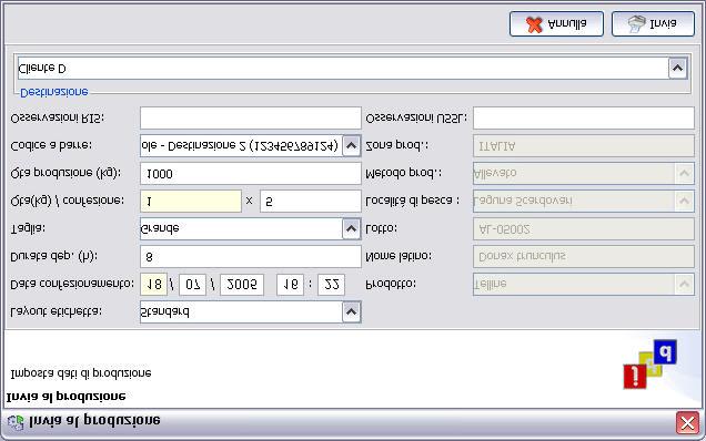 con il pulsante destro comparirà un menù di possibili operazioni da eseguire sul prodotto selezionato : - Inviare il prodotto alla produzione, i dati del prodotto saranno inviati alla macchina