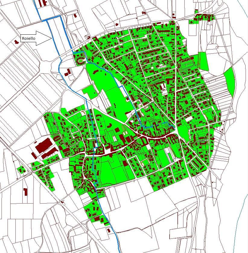 ZONIZZAZIONE AMBITO CONTRATTO DI RIO Il tragitto del Roiello si sviluppa da nord verso sud nel territorio comunale costeggiando parallelamente l'ambito del parco del Torre.