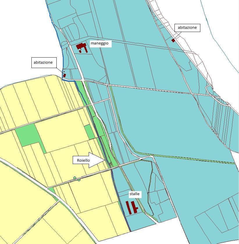 ZONIZZAZIONE AMBITO CONTRATTO DI RIO Il tragitto del Roiello si sviluppa da nord verso sud nel territorio comunale costeggiando parallelamente l'ambito del parco del Torre.