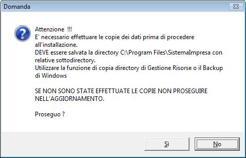 11. Si può continuare tranquillamente con l aggiornamento Selezionare Aggiornamento Client+Server. 12.