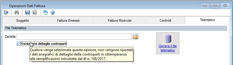 DATI IDENTIFICATIVI La semplificazione introdotta dal decreto permette di omettere la trasmissione dei dati identificativi delle controparti qualora essi siano identificati fiscalmente attraverso la