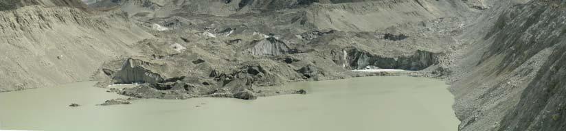 Monitoraggio del lago IMJA 9 Ottobre 2005 Stima dell arretramento della fronte glaciale confluente al lago, con