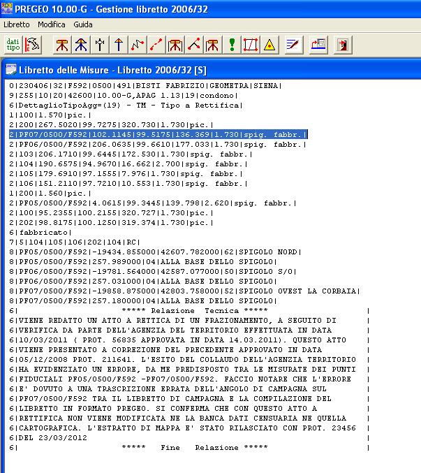 ALLEGATO 1 Scopo del presente documento è quello di descrivere le nuove funzionalità implementate nella procedura Pregeo 10 - APAG per la predisposizione di un Atto di aggiornamento a rettifica