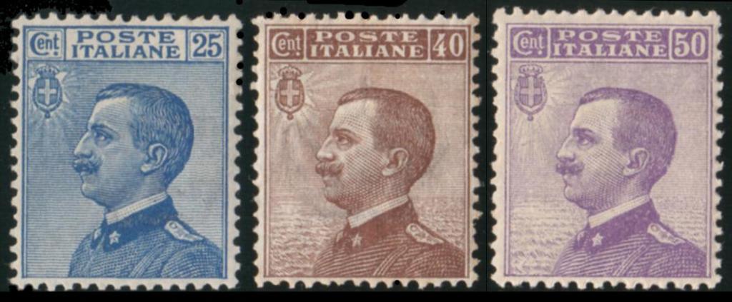 1 gennaio 1908 EFFIGIE DI VITTORIO EMANUELE, NUOVO TIPO MICHETTI MODIFICATO Soggetto: effigie di Vittorio Emanuele III Stampa: tipografica Filigrana: corona Dentellatura: 14 a pettine Validità: nn.