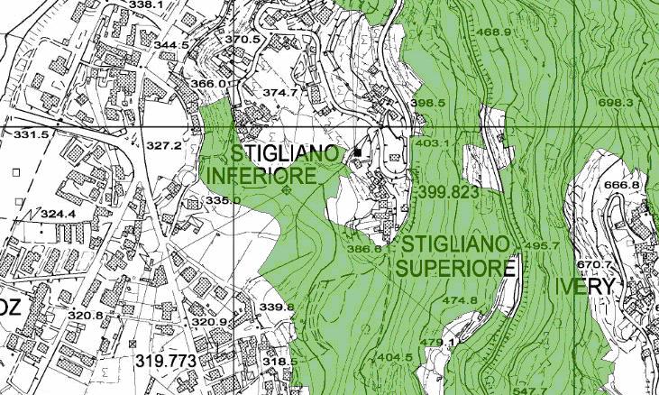 2.2 ALTERNATIVA al tracciato in progetto : VARIANTE PERRUCHON STIGLIANO Dalla località Perruchon sono previste due varianti, in cui il tracciato si discosta dalla Strada Statale SS26: - (interferenza