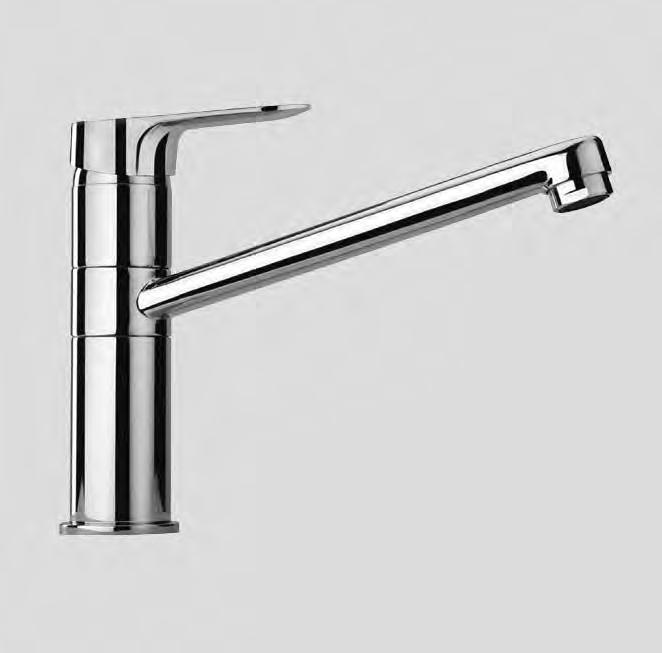 253 195 330 304 0-52 275 792500009001 Miscelatore monocomando monoforo per lavello con collo girevole e tubetti di alimentazione flessibili // Single lever sink mixer with swivel spout and flexible