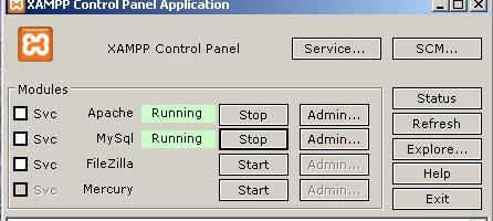 MySQL Server: XAMPP Se avete installato XAMPP, MySQL Server dovrebbe già essere installato sul vostro PC e avviando il pannello di controllo di XAMPP potete avviare o fermare MySQL Server: phpmyadmin