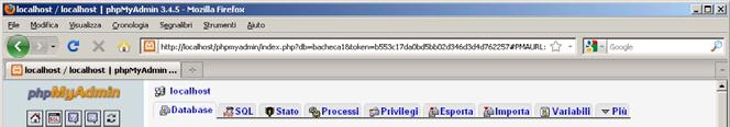 MySQL/phpMyAdmin - creazione di un DB