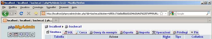 MySQL/phpMyAdmin - creazione di un DB - VII Proprietà principali: Lunghezza/Set = numero (max) di caratteri ammessi (o lista dei possibili valori, se il tipo è ENUM/SET) Null = indica se il valore