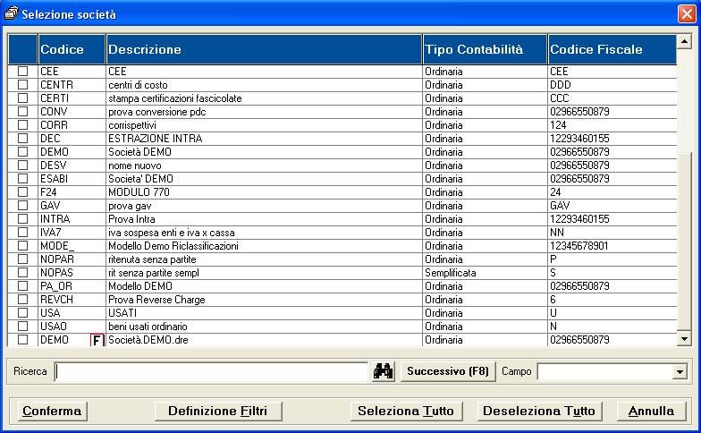 - 18 - Manuale di Aggiornamento una volta selezionate le società premere sul pulsante CONFERMA La procedura elaborerà i soggetti selezionati, creandone l anagrafica (qualora il soggetto non sia già