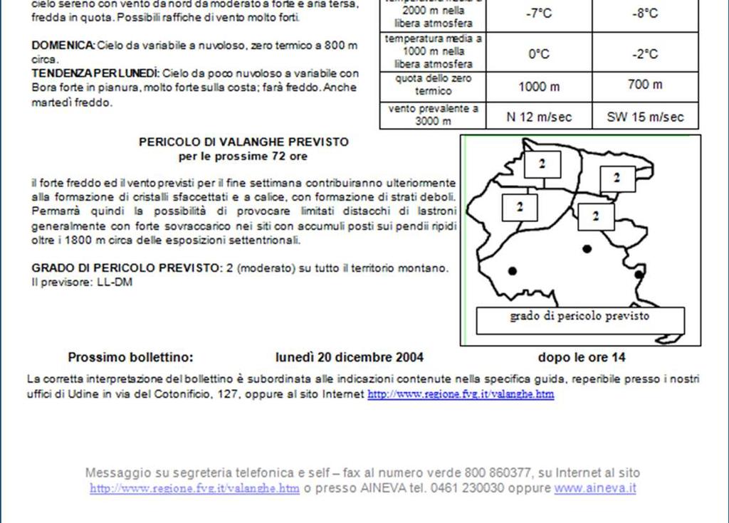 pendenze Bene la dimensione delle valanghe previste Bene l